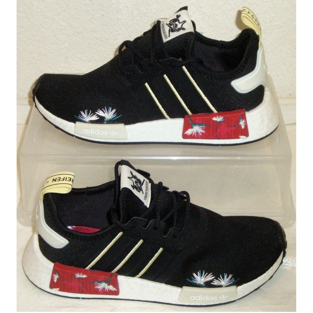 Adidas NMD R1 Thebe Magugu Black Floral Embroidery Sneakers GX2074 Womens SZ 9